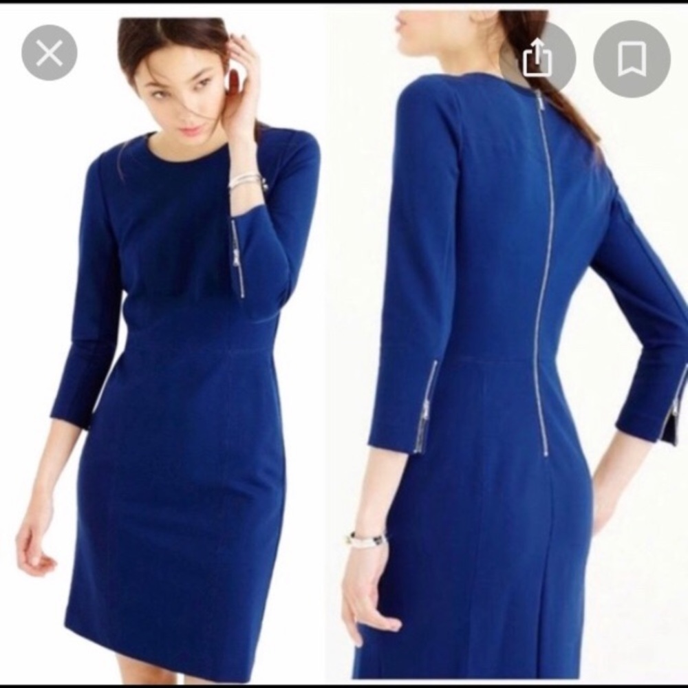 Navy structured tailored knit dress NWT 12